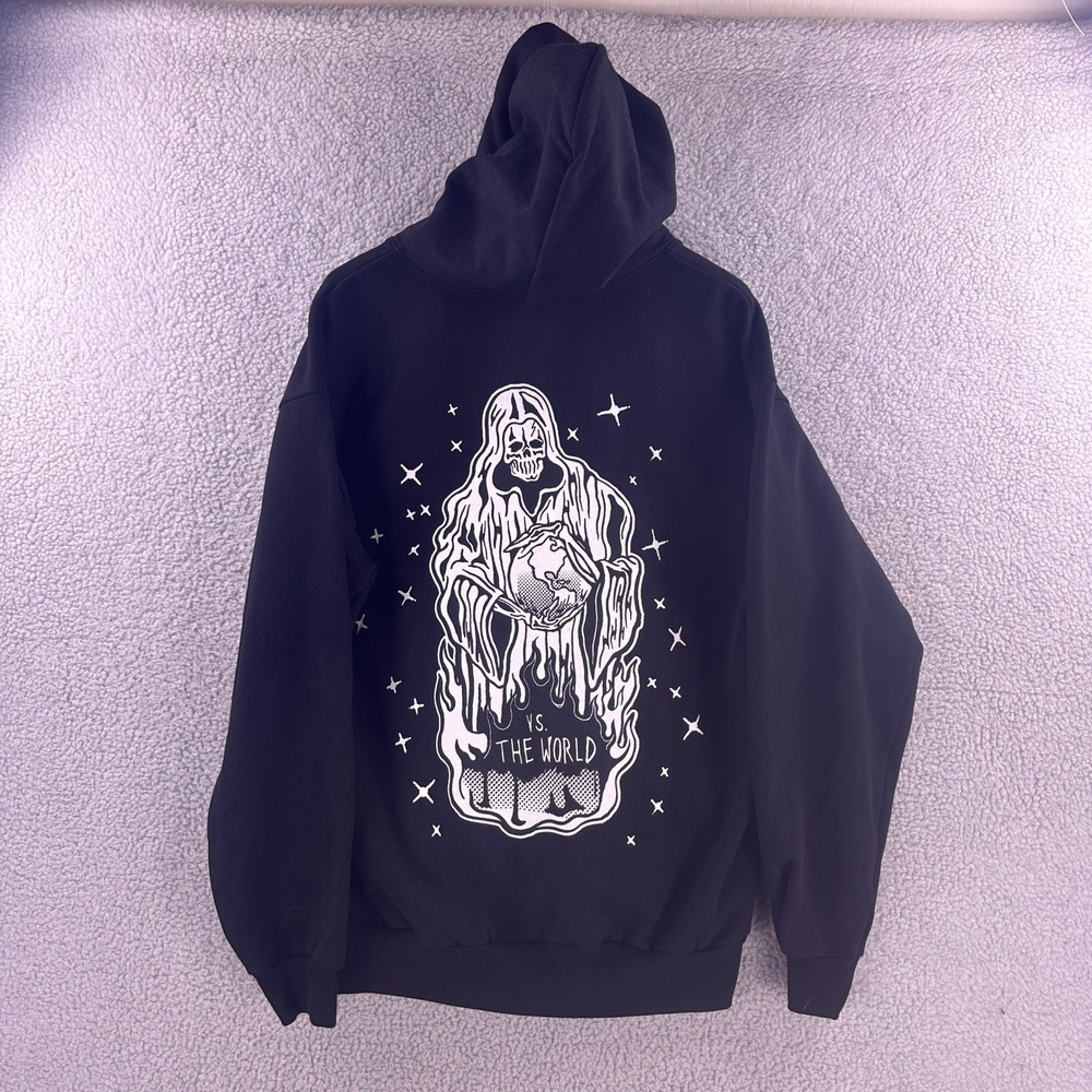 Warren Lotas Men's XL Heavyweight Reaper Graphic Hoodie Black Skate Streetwear